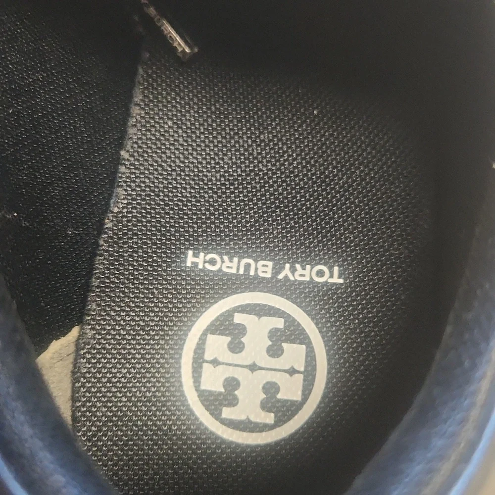 NWOB Tory Burch Vintage Nylon Sneakers/Gym Shoes, Black/Tan, Women's Size 8 - Picture 9 of 12